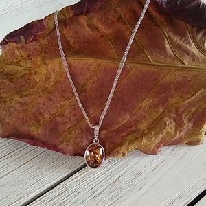 Topaz SWAROVSKI Crystal/Oval/Pendant NECKLACE